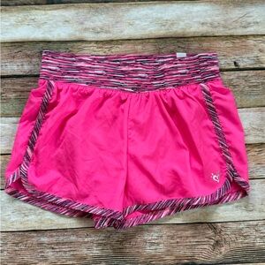 Justice Girls Hot Pink Athletic Shorts with Striped Trim